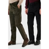Buratti Normal Bel Regular Fit Düz Paça 2'li Paket Kadife Pantolon Erkek Kadife Pantolon 645MERLINS2 - Haki - Siyah - 60