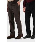 Buratti Normal Bel Regular Fit Düz Paça 2'li Paket Kadife Pantolon Erkek Kadife Pantolon 645MERLINS2 - Kahve - Siyah - 58