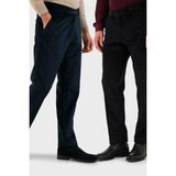 Buratti Normal Bel Regular Fit Düz Paça 2'li Paket Kadife Pantolon Erkek Kadife Pantolon 645MERLINS2 - Lacivert - Siyah - 62