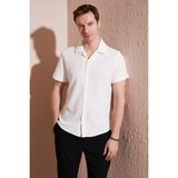 Buratti Pamuk Karışımlı Apaş Yaka Kısa Kollu Regular Fit Gömlek Erkek Gömlek CF24S115882 - XL - Ekru