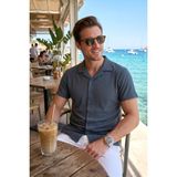 Buratti Pamuk Karışımlı Çizgi Dokulu Regular Fit Kısa Kollu Gömlek Erkek Gömlek 5904037 - İndigo - 2XL