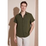 Buratti Pamuk Karışımlı Kısa Kollu Regular Fit Gömlek Erkek Gömlek CF23S113139 - Haki