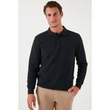 Buratti Pamuk Karışımlı Regular Fit Polo Yaka Kazak Erkek Kazak 456223 - Antrasit