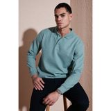 Buratti Pamuk Karışımlı Regular Fit Polo Yaka Kazak Erkek Polo Yaka Kazak 456223 - Çağla - XL