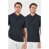 Buratti Pamuk Regular Fit Düğmeli 2'li Paket Polo Yaka T Shirt Erkek POLO YAKA T SHİRT 5902127S2 - Antrasit - XL
