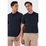Buratti Pamuk Regular Fit Düğmeli 2'li Paket Polo Yaka T Shirt Erkek POLO YAKA T SHİRT 5902127S2 - İndigo - XL