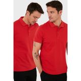 Buratti Pamuk Regular Fit Düğmeli 2'li Paket Polo Yaka T Shirt Erkek POLO YAKA T SHİRT 5902127S2 - Kırmızı - Kırmızı - XL