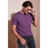 Buratti Pamuklu Baskılı Regular Fit Bisiklet Yaka T Shirt Erkek T Shirt 59020205 - Mürdüm
