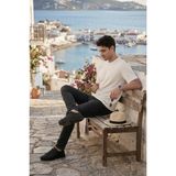 Buratti Pamuklu Bisiklet Yaka Kısa Kollu T Shirt Erkek T Shirt 5904114 - Ekru - XL