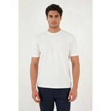 Buratti Pamuklu Bisiklet Yaka Kısa Kollu T Shirt Erkek T Shirt 5904115 - Ekru - XL