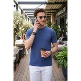 Buratti Pamuklu Bisiklet Yaka Kısa Kollu T Shirt Erkek T Shirt 5904115 - İndigo - 2XL
