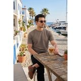 Buratti Pamuklu Bisiklet Yaka Kısa Kollu T Shirt Erkek T Shirt 5904115 - Kahve - 2XL