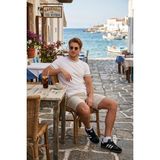 Buratti Pamuklu Bisiklet Yaka Kontrast Şeritli T Shirt Erkek T Shirt 5904034 - Ekru