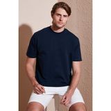 Buratti Pamuklu Bisiklet Yaka Relaxed Fit Basic T Shirt Erkek T Shirt 5902610 - İndigo