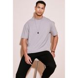 Buratti Pamuklu Bisiklet Yaka Relaxed Fit Basic T Shirt Erkek T Shirt 5902610 - Kül Rengi
