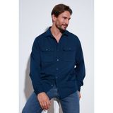 Buratti Pamuklu Çift Cepli Regular Fit Gömlek Erkek Gömlek Cf25w128858 - İndigo - S