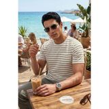 Buratti Pamuklu Çizgili Cep Detaylı Bisiklet Yaka T Shirt Erkek T Shirt 5904057 - Elma - XL