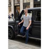 Buratti Pamuklu Çizgili Kısa Kollu Düğmeli Erkek Polo T Shirt 5904046 İNDİGO