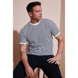 Buratti Pamuklu Çizgili Regular Fit Bisiklet Yaka T Shirt Erkek T Shirt 5903005 - İndigo