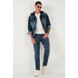Buratti Pamuklu Comfort Fit Normal Bel Boru Paça Jeans Erkek Kot Pantolon 4412C02TEXAS MAVİ