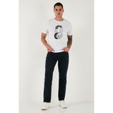 Buratti Pamuklu Comfort Fit Normal Bel Boru Paça Jeans Erkek Kot Pantolon 4412C19TEXAS - Lacivert - 32 - 32