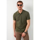 Buratti Pamuklu Kısa Kol Polo T Shirt Erkek Günlük Stil 100% Pamuklu Haki Renk - 3M9-HAKİ - 2XL