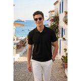 Buratti Pamuklu Kısa Kollu Düğmeli Polo T Shirt Erkek Polo T Shirt 5904049 - Siyah - XL