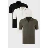 Buratti Pamuklu Regular Fit 3'lü Paket Polo Yaka T Shirt Erkek Polo Yaka T Shirt 59029641827S3 - Haki - Siyah - Beyaz
