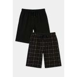 Buratti Pamuklu Regular Fit Bağlamalı Cepli 2'li Pijama Paket Şort Erkek ŞORT 6574004S2