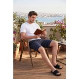 Buratti Pamuklu Regular Fit Bağlamalı Cepli Pijama Erkek Şort 6574004 LACİVERT