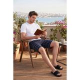 Buratti Pamuklu Regular Fit Bağlamalı Cepli Pijama Şort Erkek Şort 6574004 - S - Lacivert
