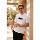 Buratti Pamuklu Regular Fit Baskılı Bisiklet Yaka T Shirt Erkek T Shirt 5904061 - Ekru