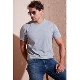 Buratti Pamuklu Regular Fit Bisiklet Yaka T Shirt Erkek T Shirt 59020204 - Gri Melanj