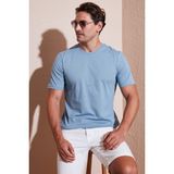 Buratti Pamuklu Regular Fit Bisiklet Yaka T Shirt Erkek T Shirt 59020204 - Mavi