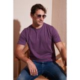 Buratti Pamuklu Regular Fit Bisiklet Yaka T Shirt Erkek T Shirt 59020204 - Mürdüm