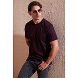 Buratti Pamuklu Regular Fit Bisiklet Yaka T Shirt Erkek T Shirt 59020204 - Vişne