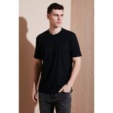 Buratti Pamuklu Regular Fit Bisiklet Yaka T Shirt Erkek T Shirt 5902948 - Siyah - 2XL