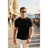 Buratti Pamuklu Regular Fit Bisiklet Yaka T Shirt Erkek T Shirt 5904063 - Siyah - 2XL