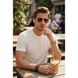 Buratti Pamuklu Regular Fit Bisiklet Yaka T Shirt Erkek T Shirt 5904068 - Ekru - XL
