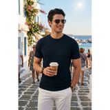 Buratti Pamuklu Regular Fit Bisiklet Yaka T Shirt Erkek T Shirt 5904068 - İndigo - 2XL