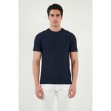 Buratti Pamuklu Regular Fit Bisiklet Yaka T Shirt Erkek T Shirt 5904068 - İndigo - XL