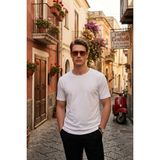 Buratti Pamuklu Regular Fit Bisiklet Yaka T Shirt Erkek T Shirt 5904074 - Ekru - 2XL