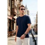 Buratti Pamuklu Regular Fit Bisiklet Yaka T Shirt Erkek T Shirt 5904074 - İndigo - XL