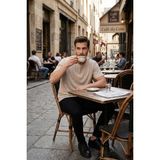 Buratti Pamuklu Regular Fit Bisiklet Yaka T Shirt Erkek T Shirt 5904074 - Taş