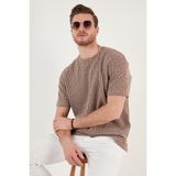 Buratti Pamuklu Regular Fit Bisiklet Yaka T Shirt Erkek T Shirt CF24S218033 - Kahve