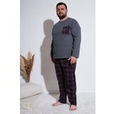 Buratti Pamuklu Regular Fit Büyük Beden Erkek Pijama Takımı 6572001B ANTRASİT