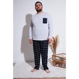 Buratti Pamuklu Regular Fit Büyük Beden Erkek Pijama Takımı 6572001B GRİ MELANJ