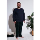 Buratti Pamuklu Regular Fit Büyük Beden Erkek Pijama Takımı 6572001B LACİVERT