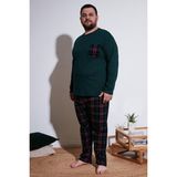 Buratti Pamuklu Regular Fit Büyük Beden Erkek Pijama Takımı 6572001B YEŞİL