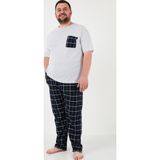 Buratti Pamuklu Regular Fit Büyük Beden Erkek Pijama Takımı 6572002B GRİ MELANJ